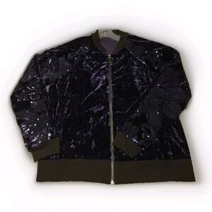 Loveriche Velvet With Embroidered Bedazzle Arm Sleeves Jacket Size Medium
